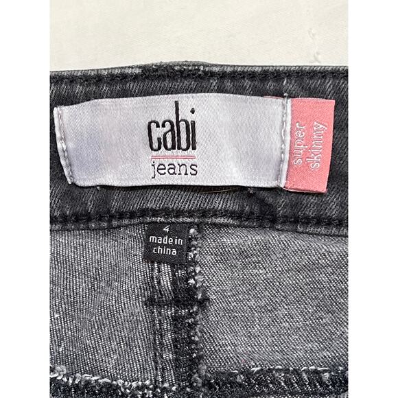 Cabi Jeans Womens Size 4 Grey Black Super Skinny Low Rise Stretch Denim 3044 - Picture 6 of 11
